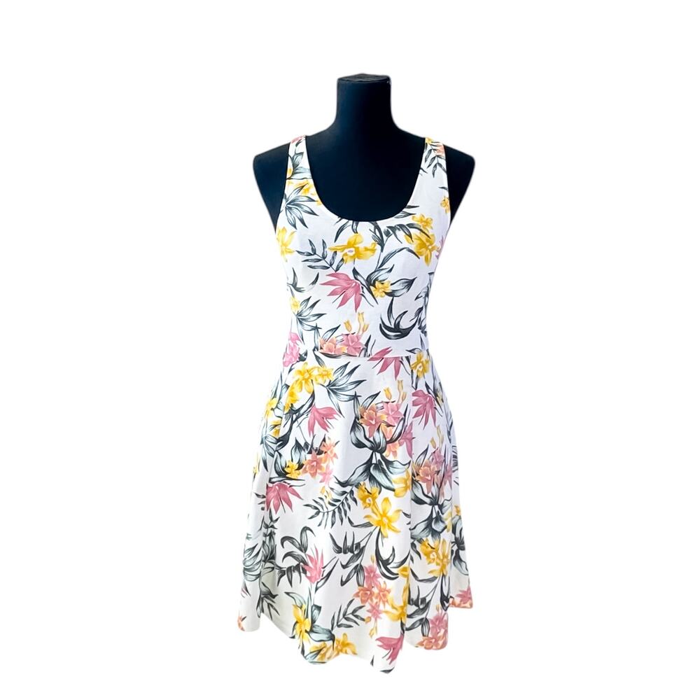 H&M Divided Sleeveless Floral Stretchy Fit & Flare Skater Dress Women's Size 12